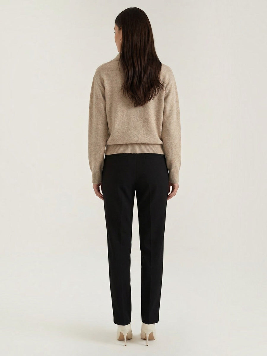 Margaret Polo Collar Marled Knit Sweater