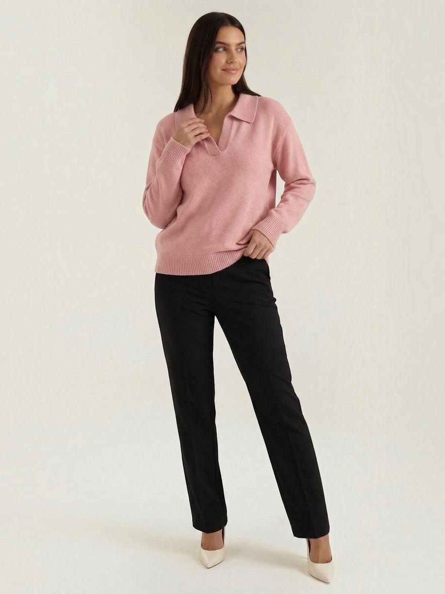 Margaret Polo Collar Marled Knit Sweater
