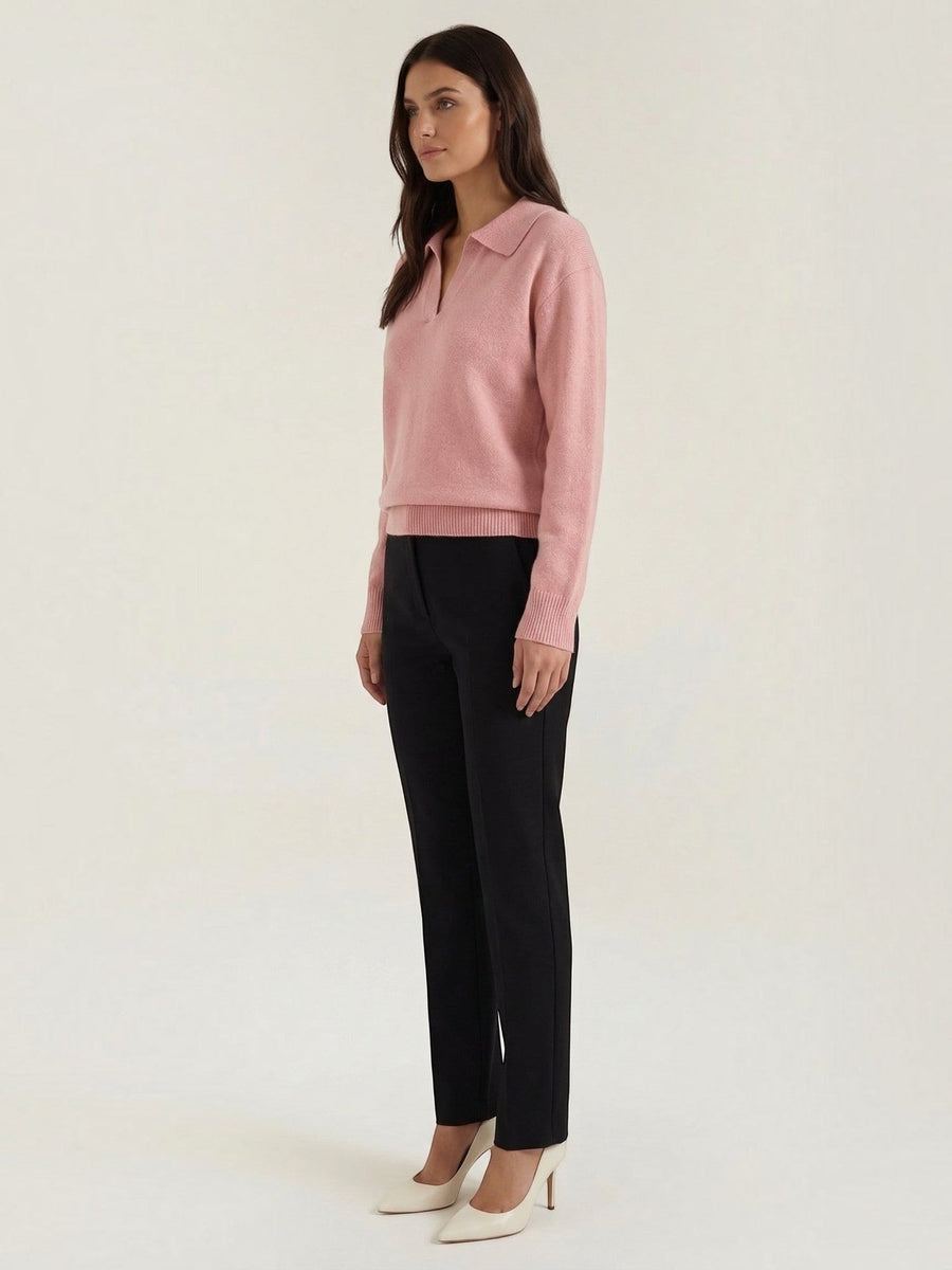 Margaret Polo Collar Marled Knit Sweater