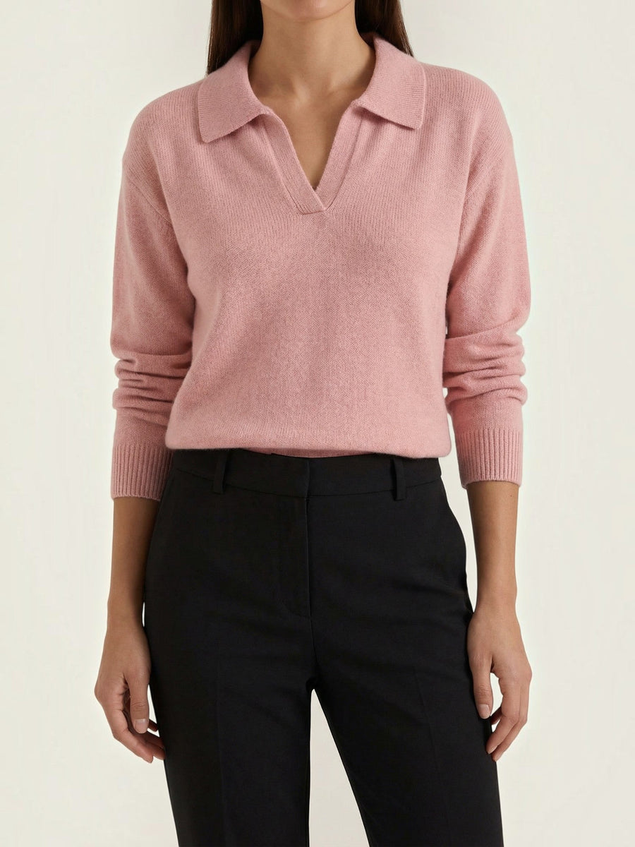 Margaret Polo Collar Marled Knit Sweater