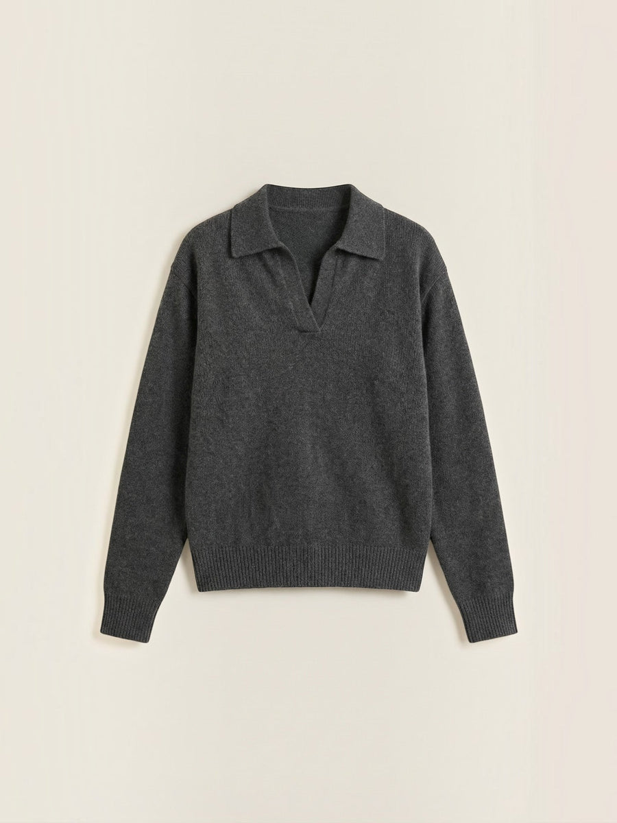 Margaret Polo Collar Marled Knit Sweater