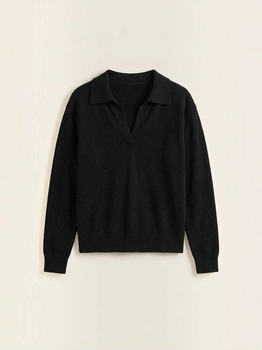 Margaret Polo Collar Marled Knit Sweater
