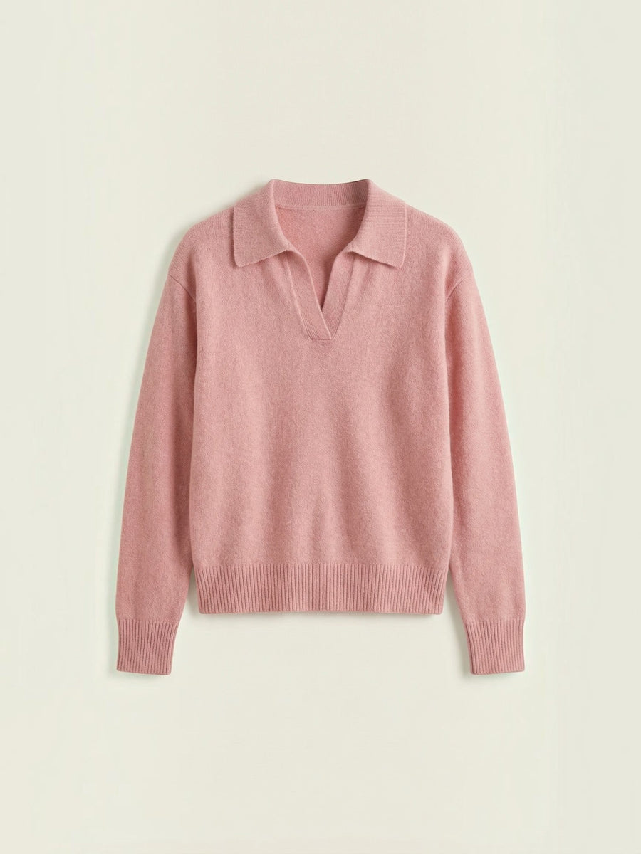 Margaret Polo Collar Marled Knit Sweater