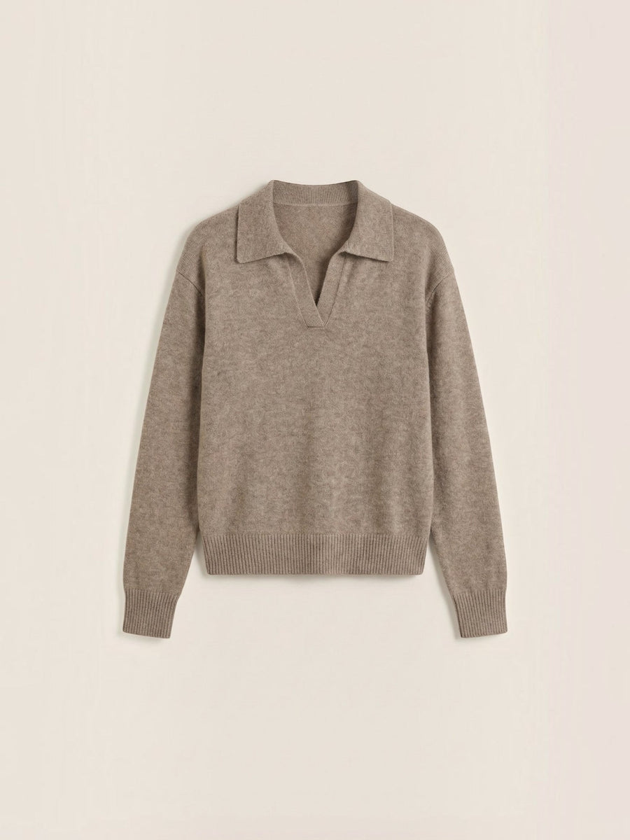 Margaret Polo Collar Marled Knit Sweater