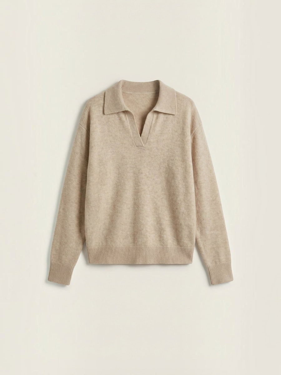 Margaret Polo Collar Marled Knit Sweater