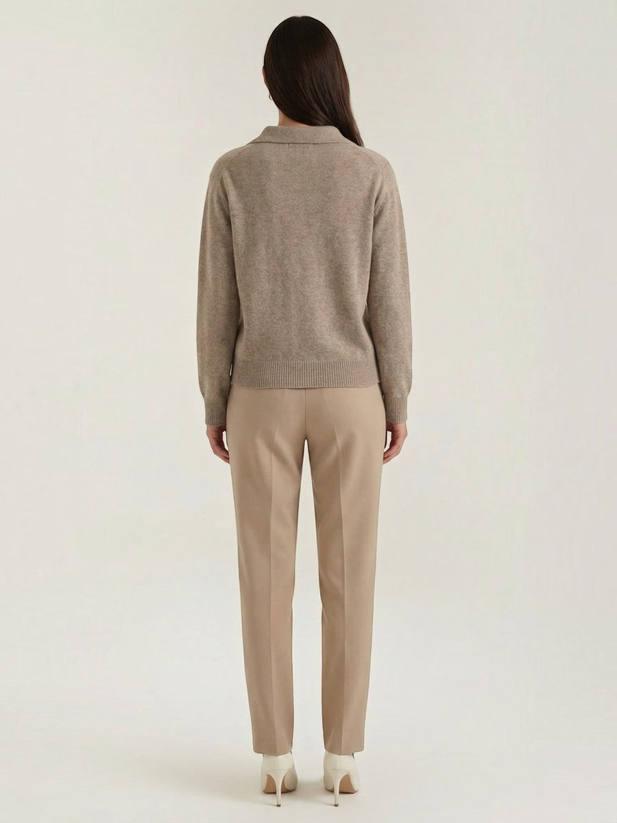 Margaret Polo Collar Marled Knit Sweater