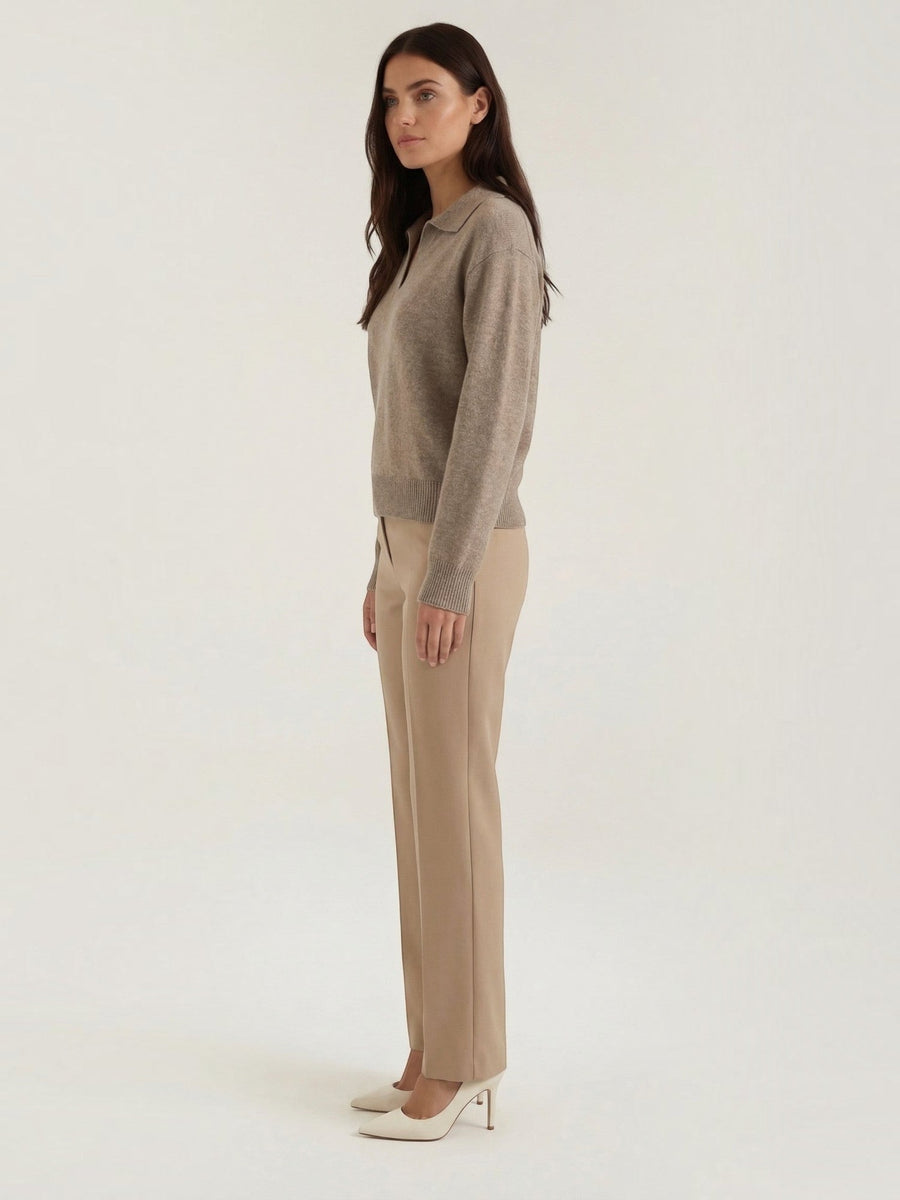 Margaret Polo Collar Marled Knit Sweater