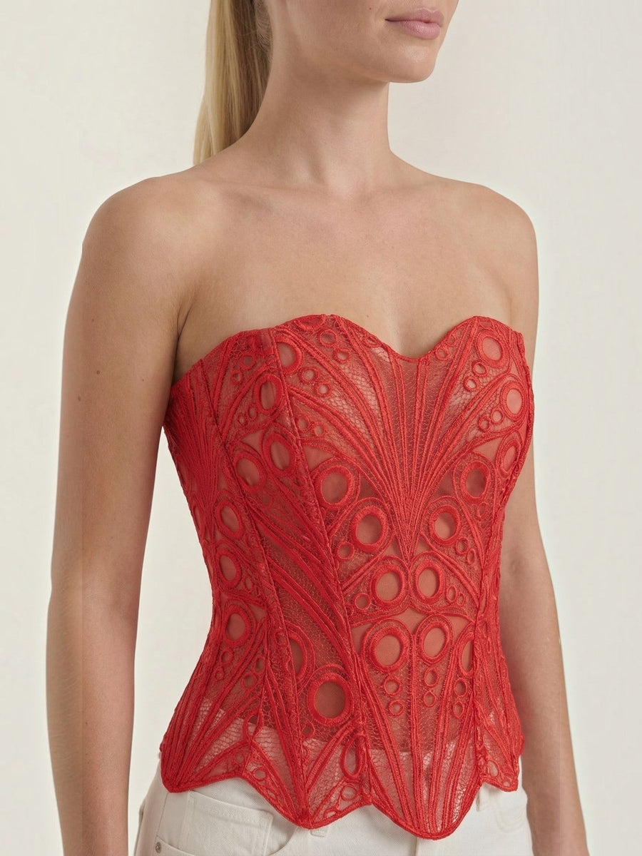 Robyn Strapless Lace Corset Top
