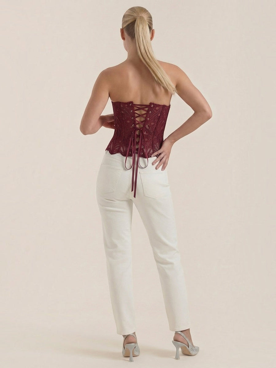 Robyn Strapless Lace Corset Top