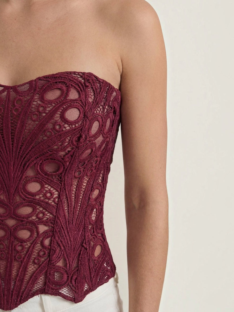 Robyn Strapless Lace Corset Top