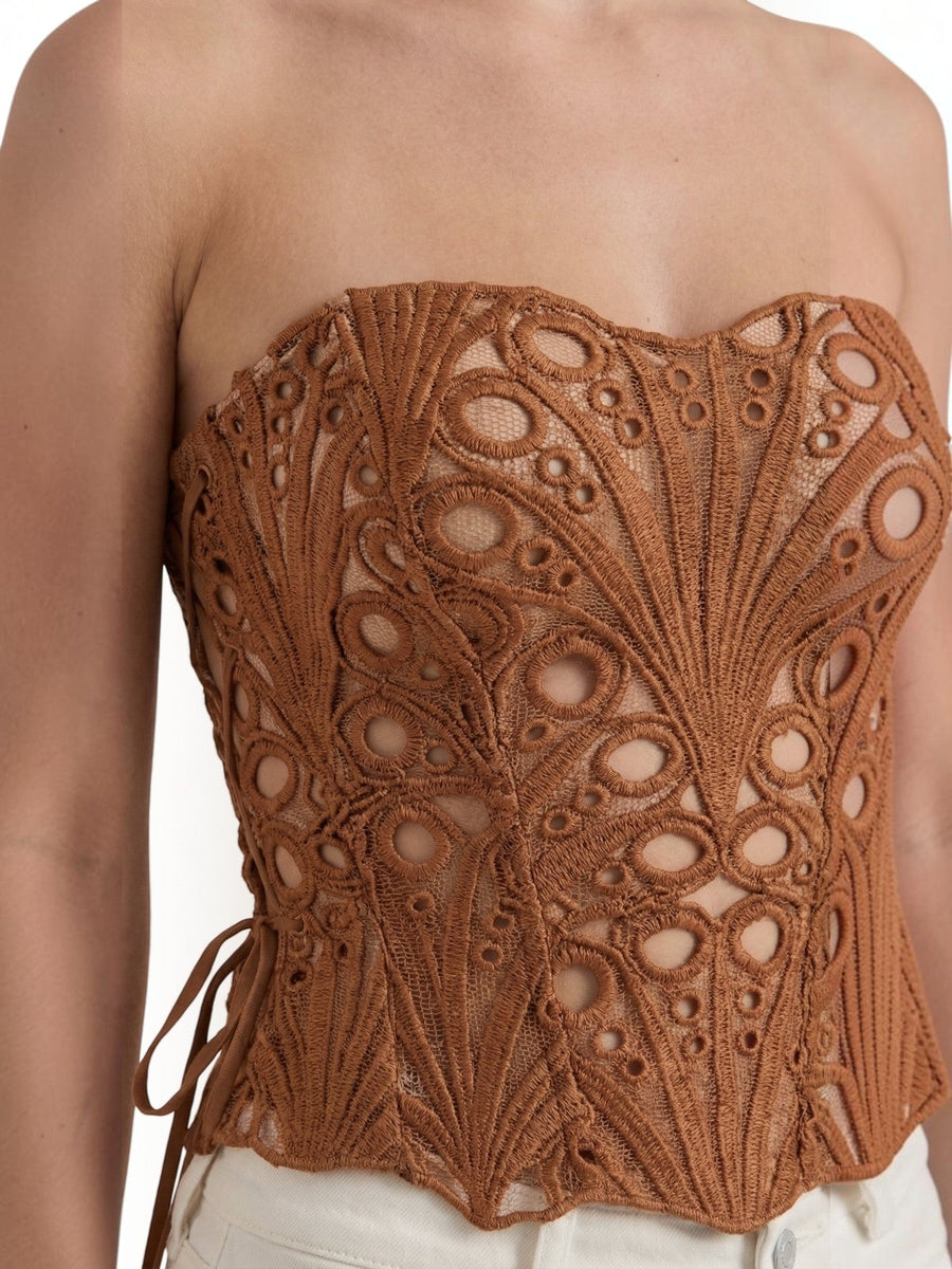 Robyn Strapless Lace Corset Top