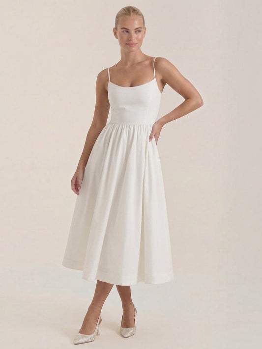 Molly Fitted Bodice Flared Midi Dress