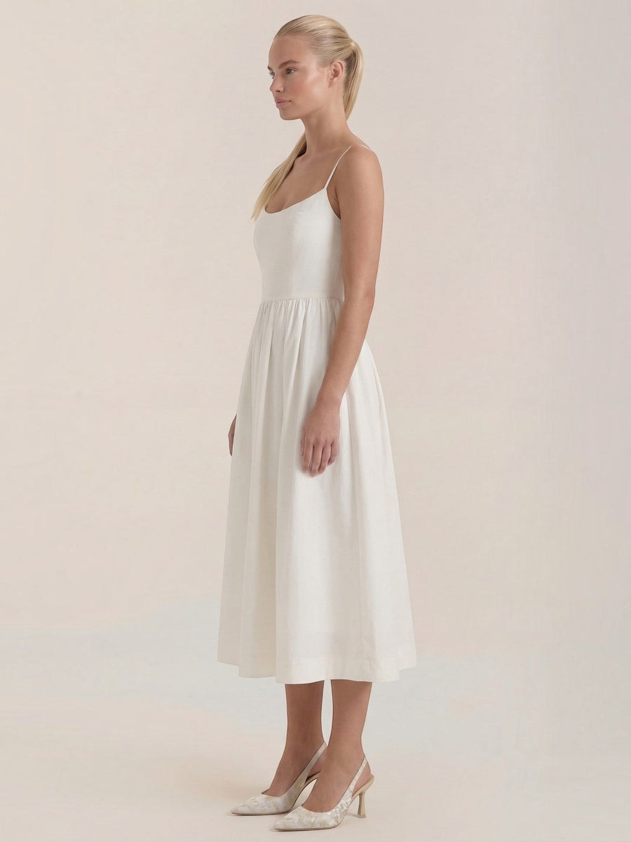 Molly Fitted Bodice Flared Midi Dress