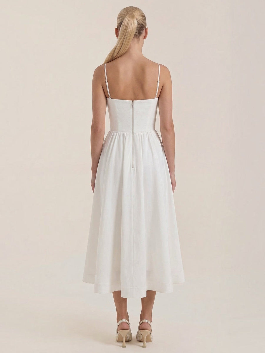 Molly Fitted Bodice Flared Midi Dress