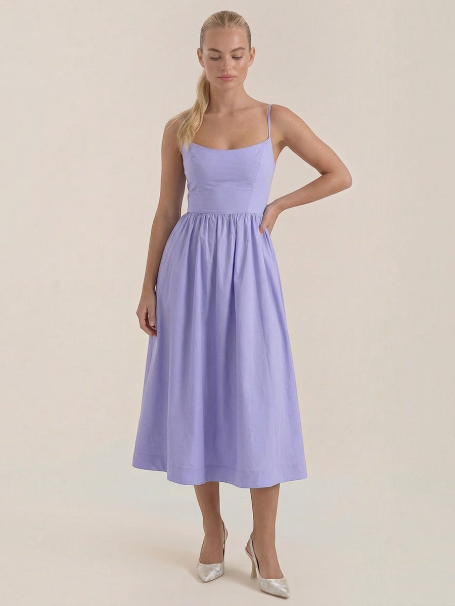 Molly Fitted Bodice Flared Midi Dress
