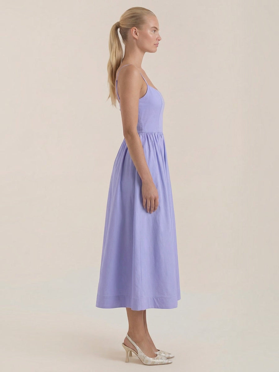 Molly Fitted Bodice Flared Midi Dress