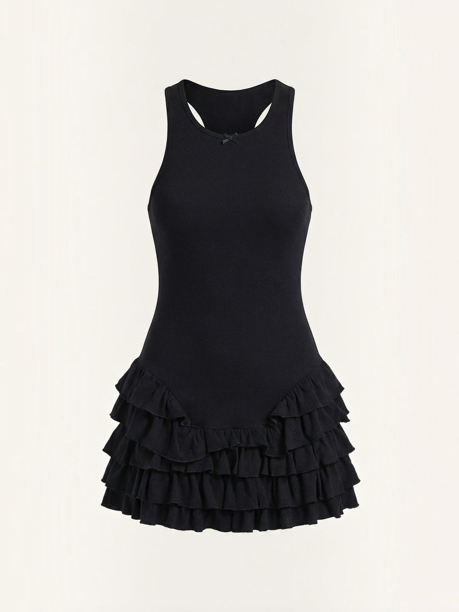 Gwen Tiered Ruffle Bow Mini Dress