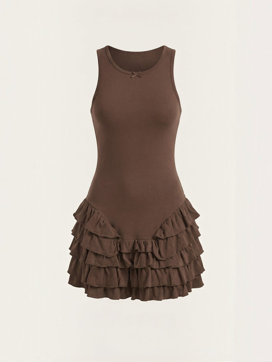 Gwen Tiered Ruffle Bow Mini Dress