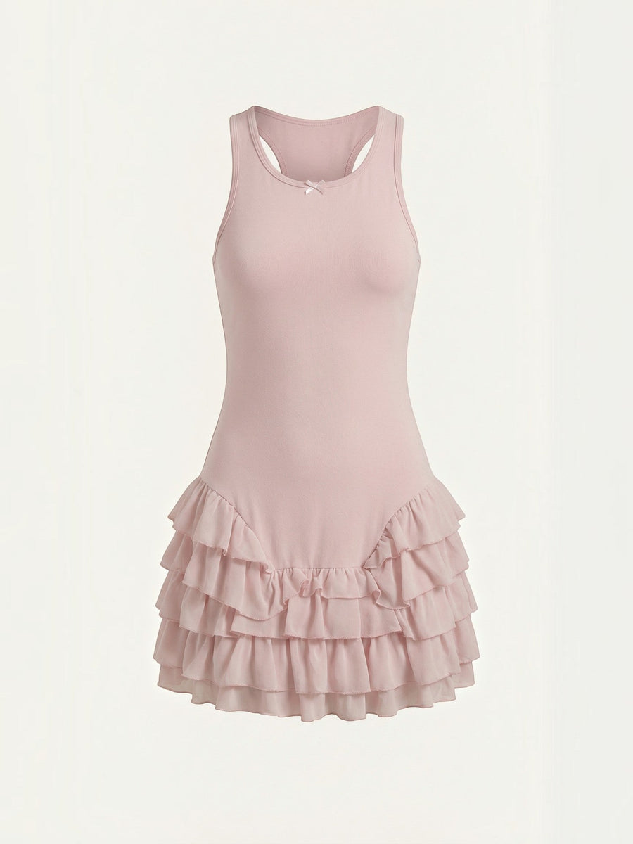 Gwen Tiered Ruffle Bow Mini Dress