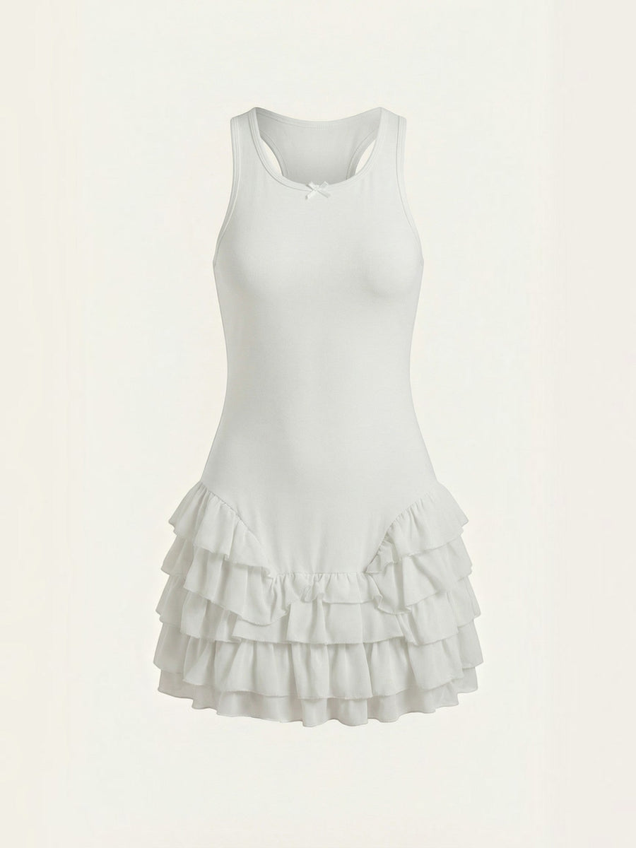 Gwen Tiered Ruffle Bow Mini Dress