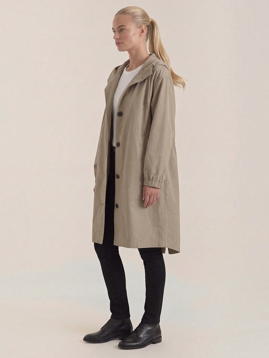 Margie Hooded A Line Raincoat