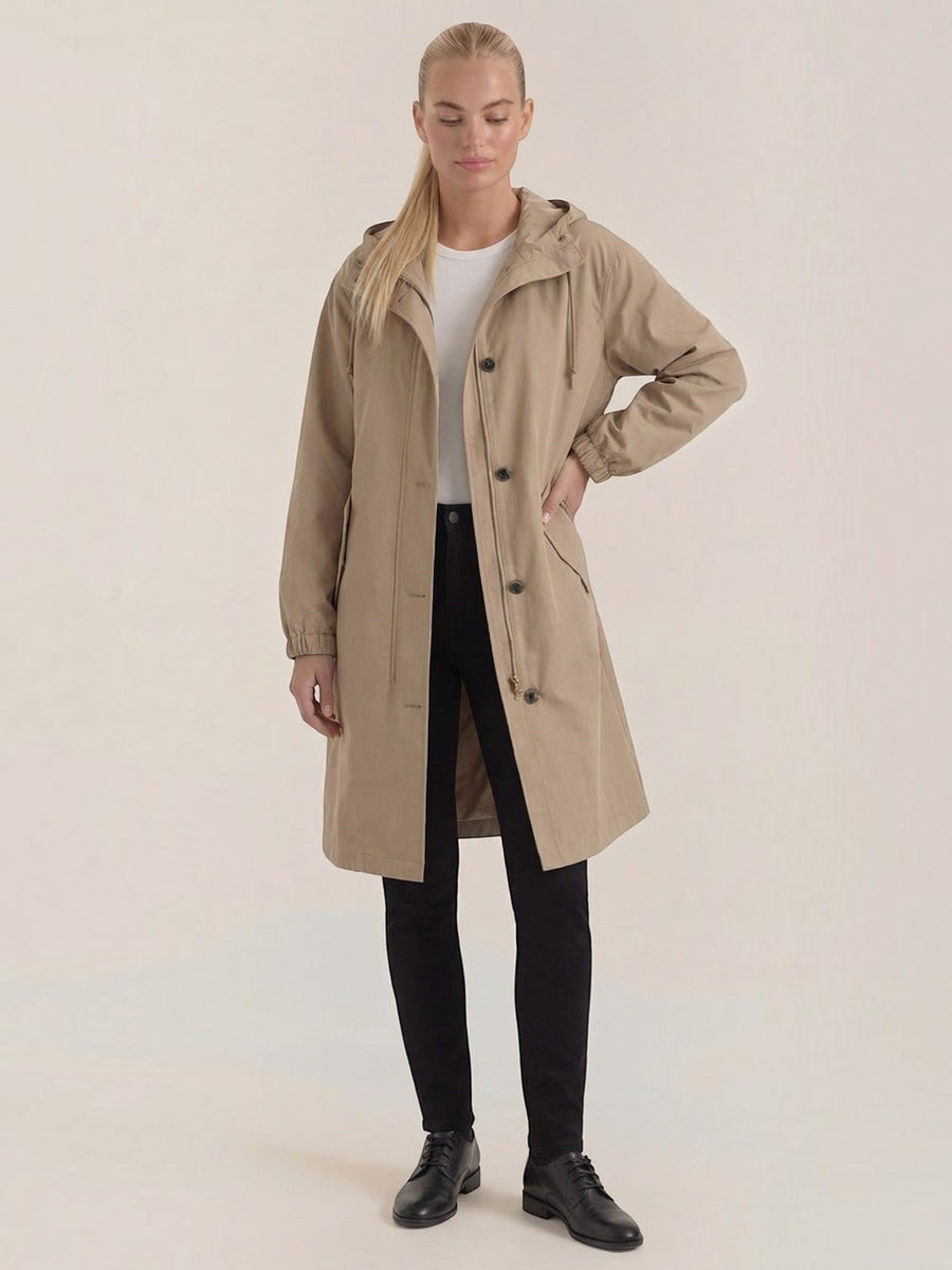 Margie Hooded A Line Raincoat