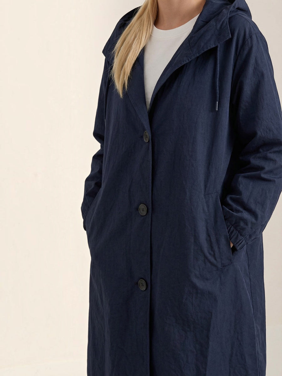 Margie Hooded A Line Raincoat