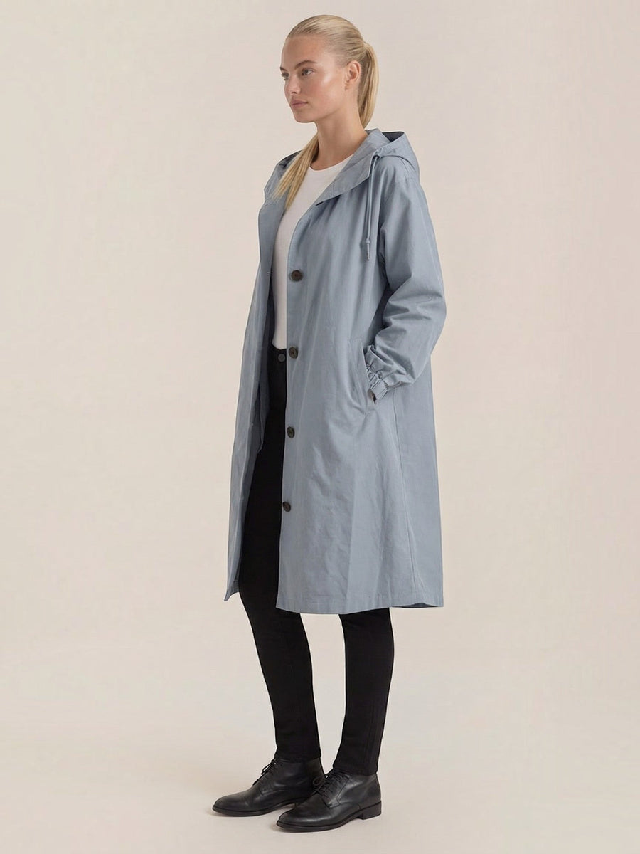 Margie Hooded A Line Raincoat