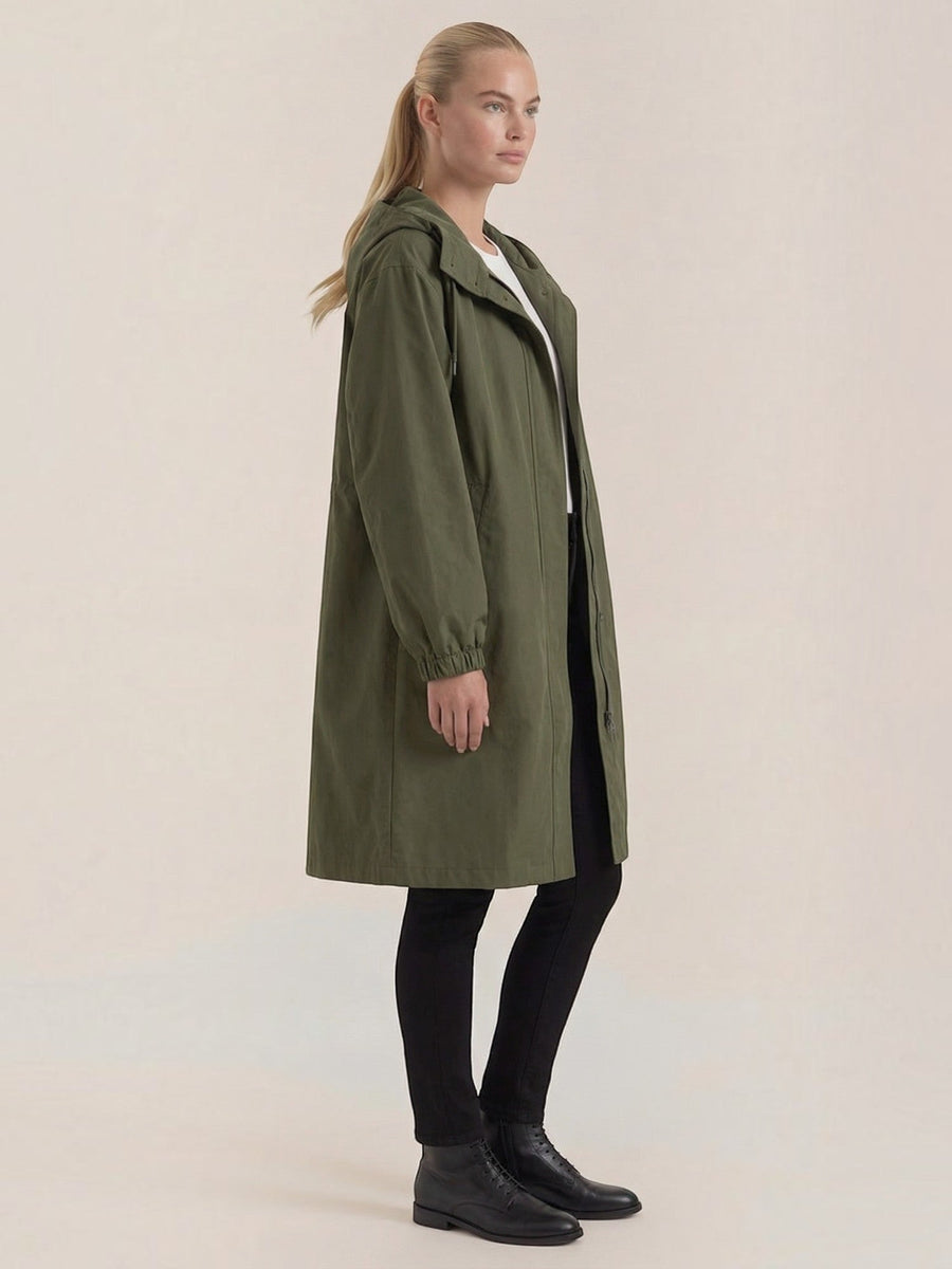 Margie Hooded A Line Raincoat