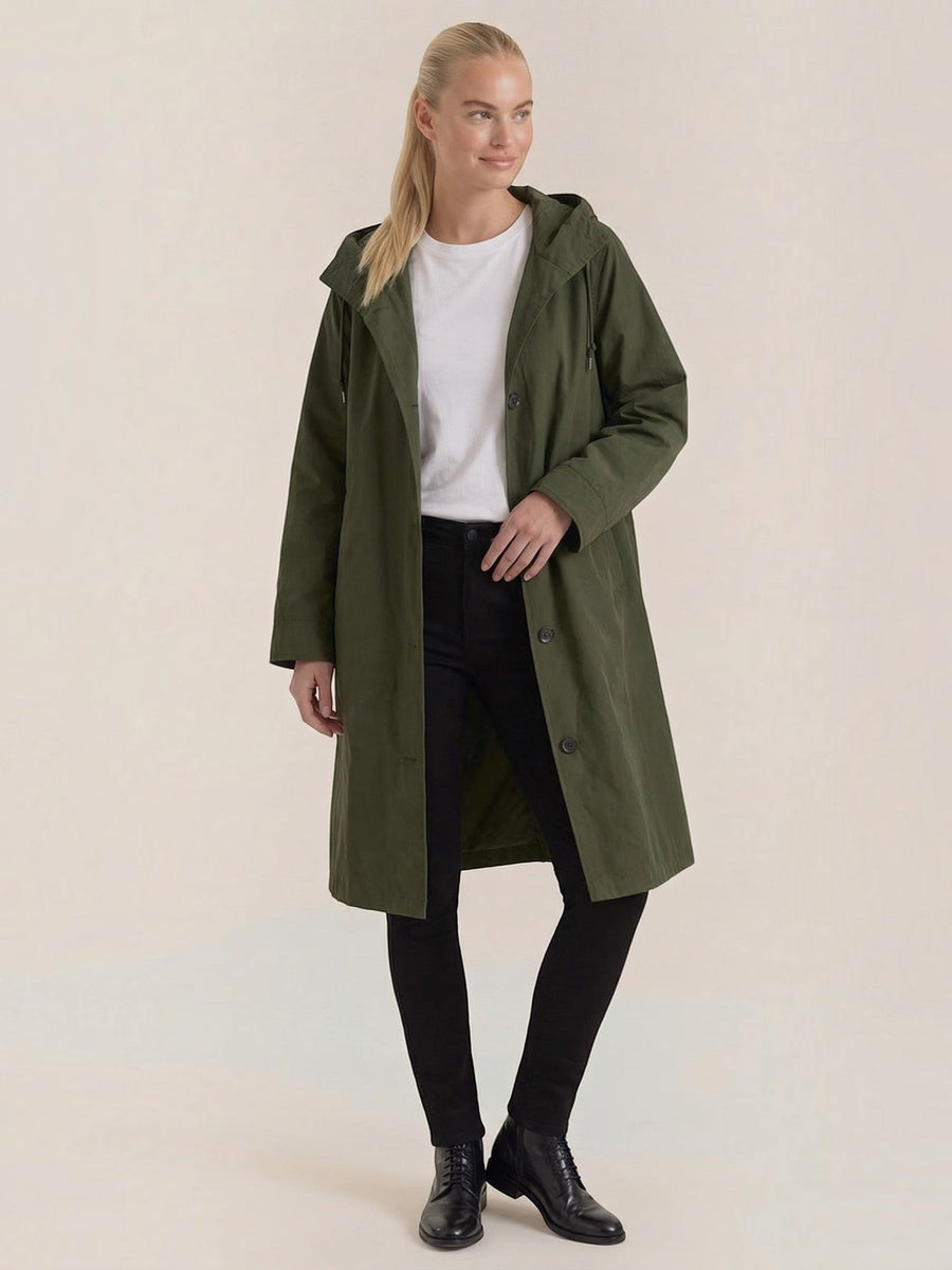 Margie Hooded A Line Raincoat
