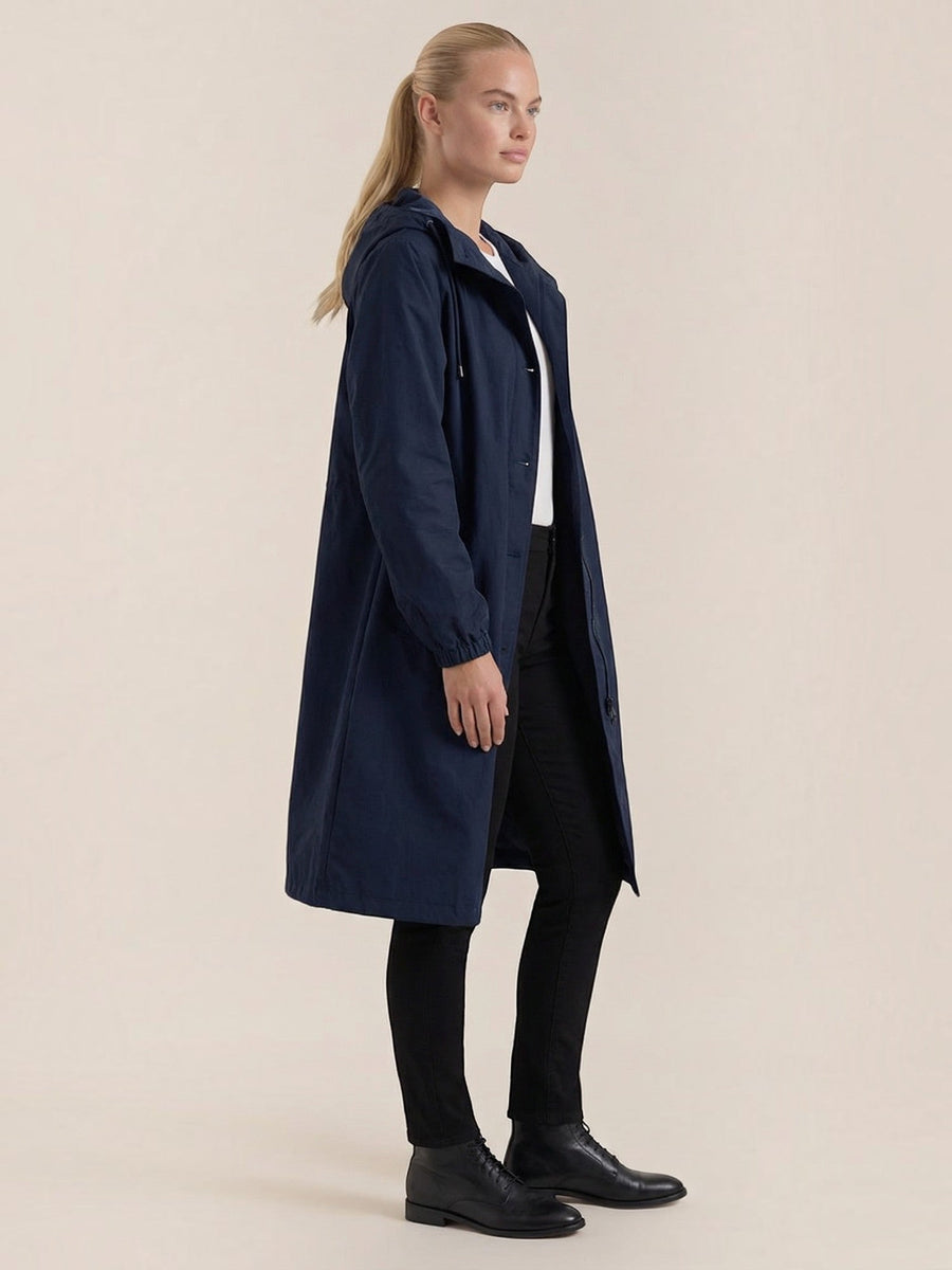 Margie Hooded A Line Raincoat
