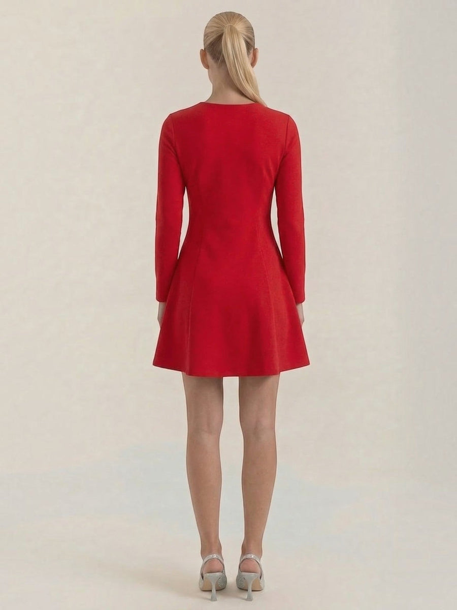Ebony Long Sleeve Fit and Flare Mini Dress