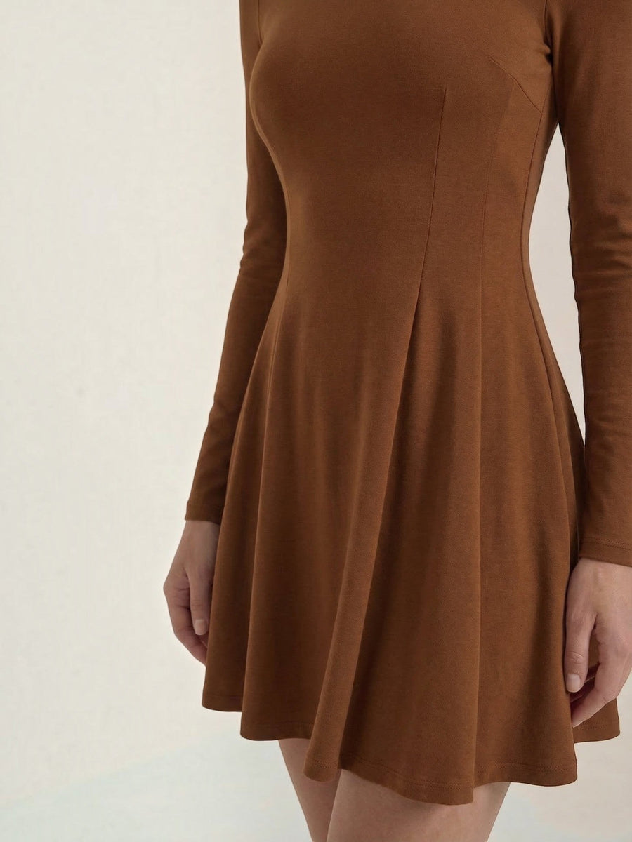 Ebony Long Sleeve Fit and Flare Mini Dress