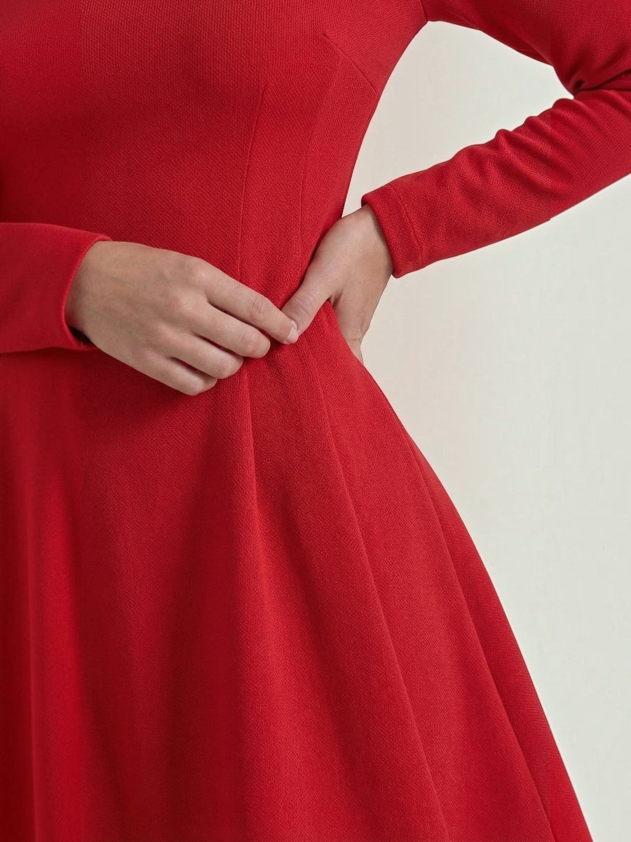 Ebony Long Sleeve Fit and Flare Mini Dress