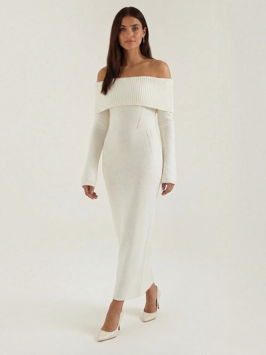 Quinlan Off Shoulder Knit Maxi Dress