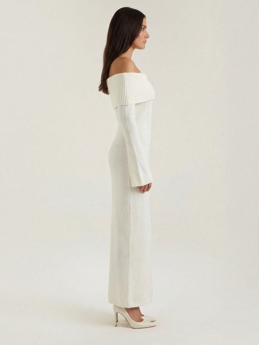 Quinlan Off Shoulder Knit Maxi Dress