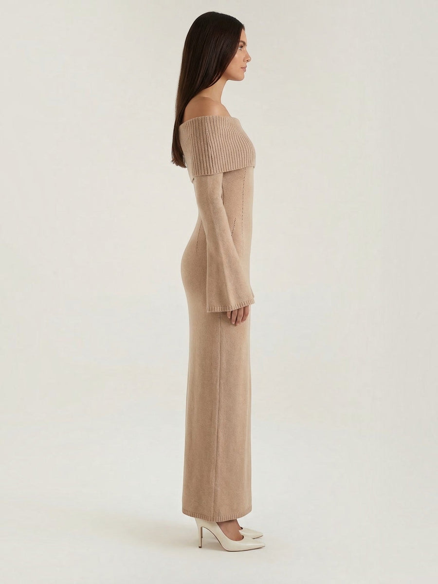Quinlan Off Shoulder Knit Maxi Dress