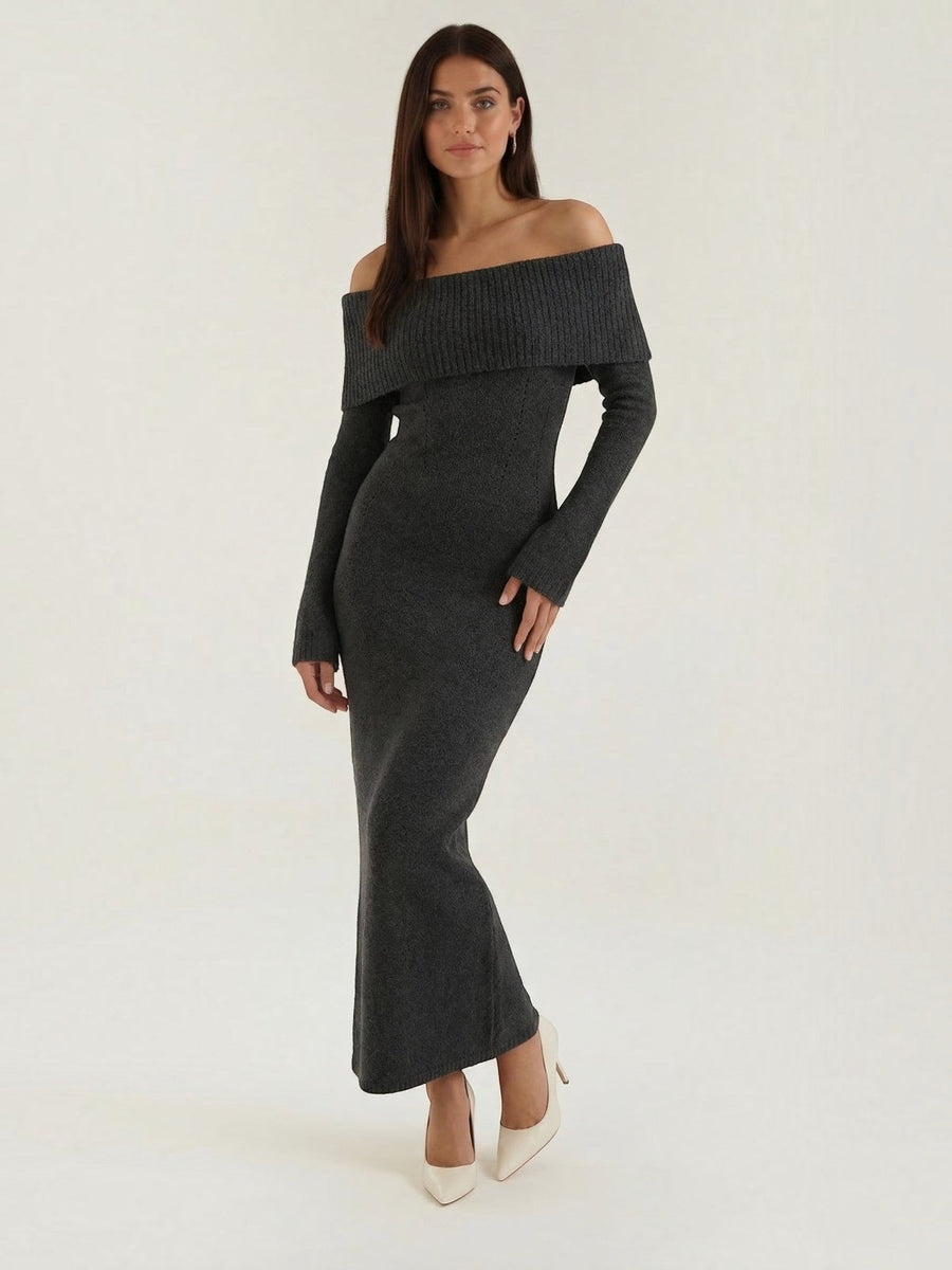 Quinlan Off Shoulder Knit Maxi Dress