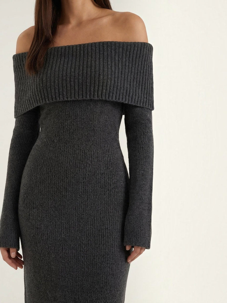Quinlan Off Shoulder Knit Maxi Dress