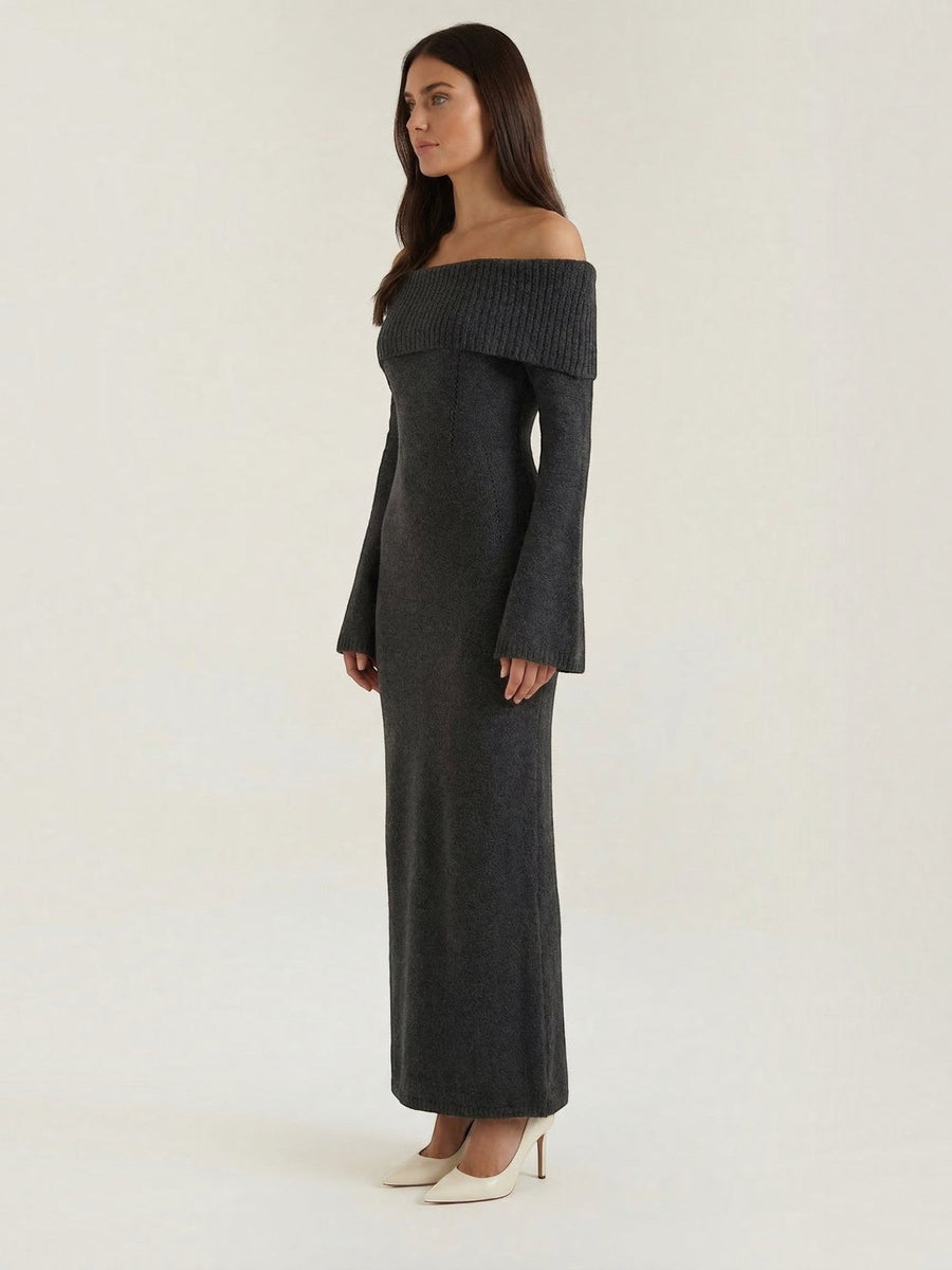 Quinlan Off Shoulder Knit Maxi Dress