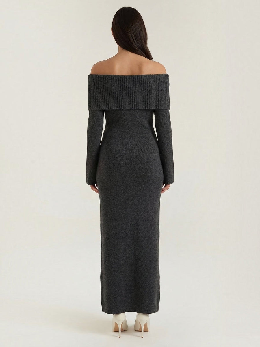 Quinlan Off Shoulder Knit Maxi Dress
