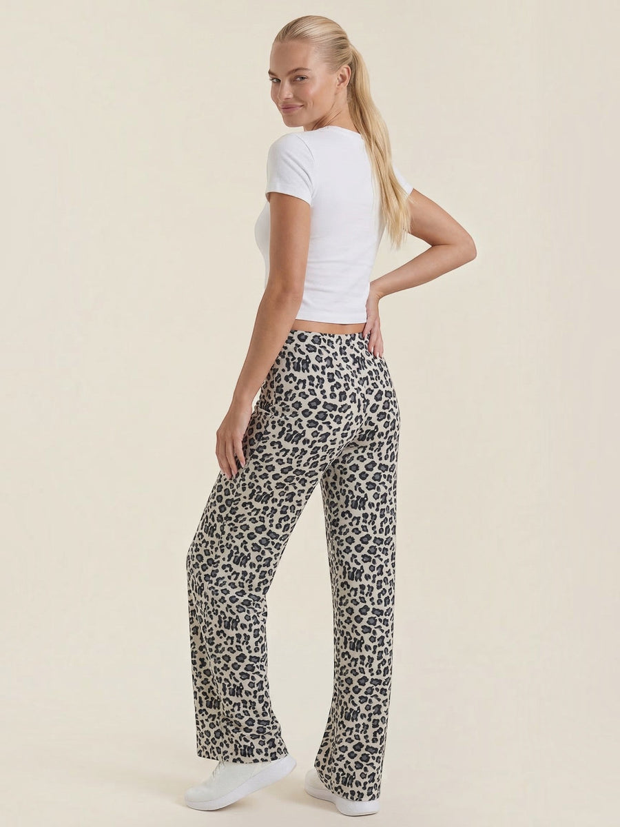 Cleo Leopard Print Wide Leg Pants