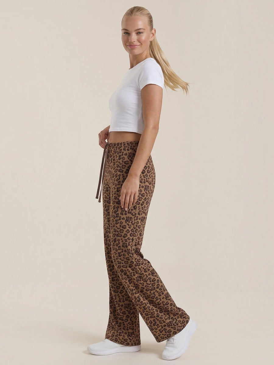 Cleo Leopard Print Wide Leg Pants