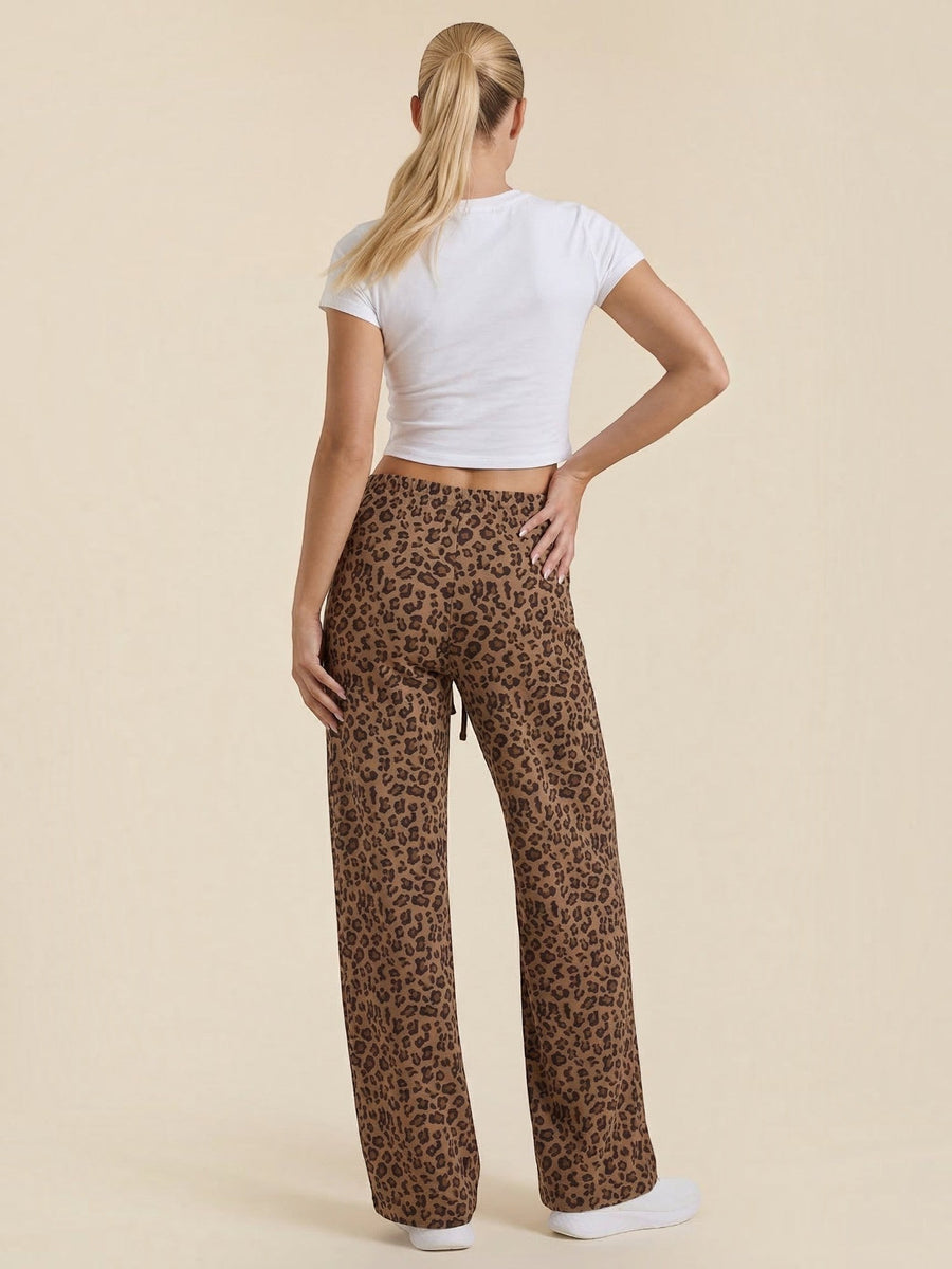 Cleo Leopard Print Wide Leg Pants