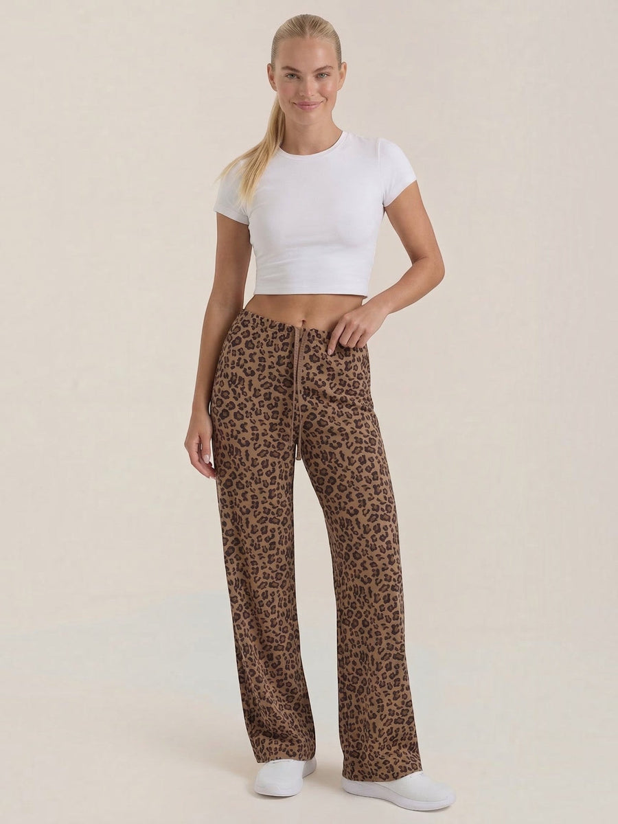 Cleo Leopard Print Wide Leg Pants