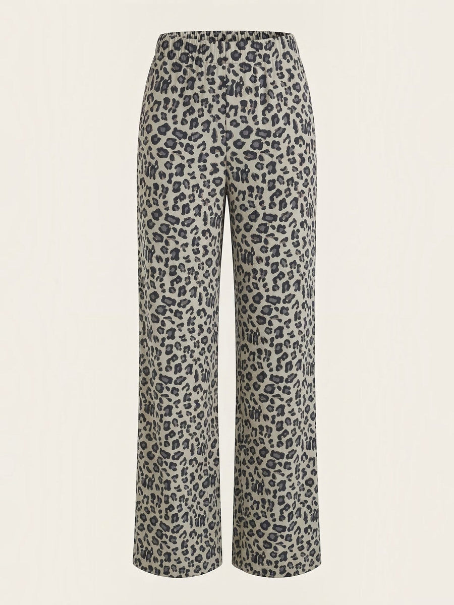 Cleo Leopard Print Wide Leg Pants