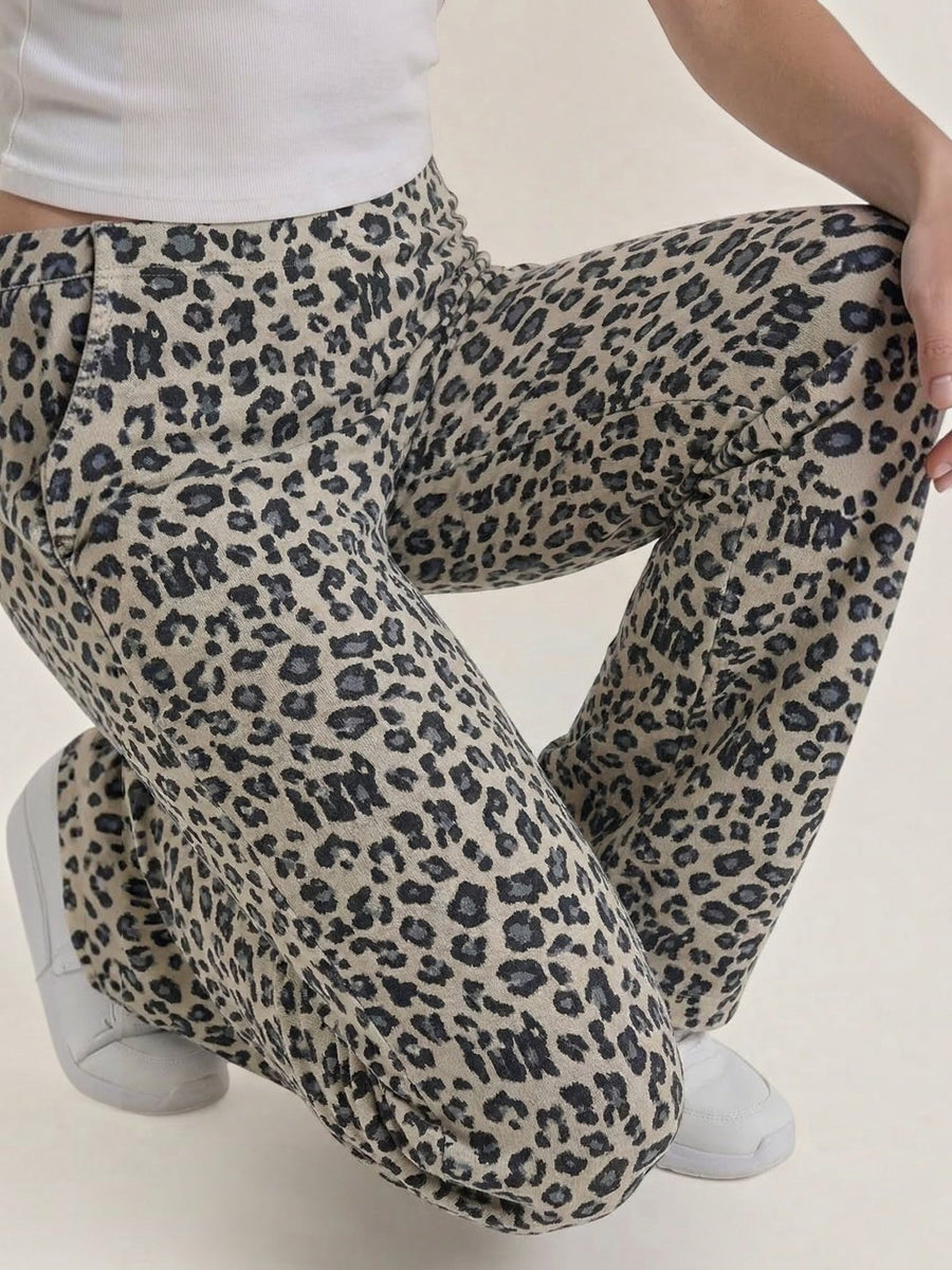 Cleo Leopard Print Wide Leg Pants