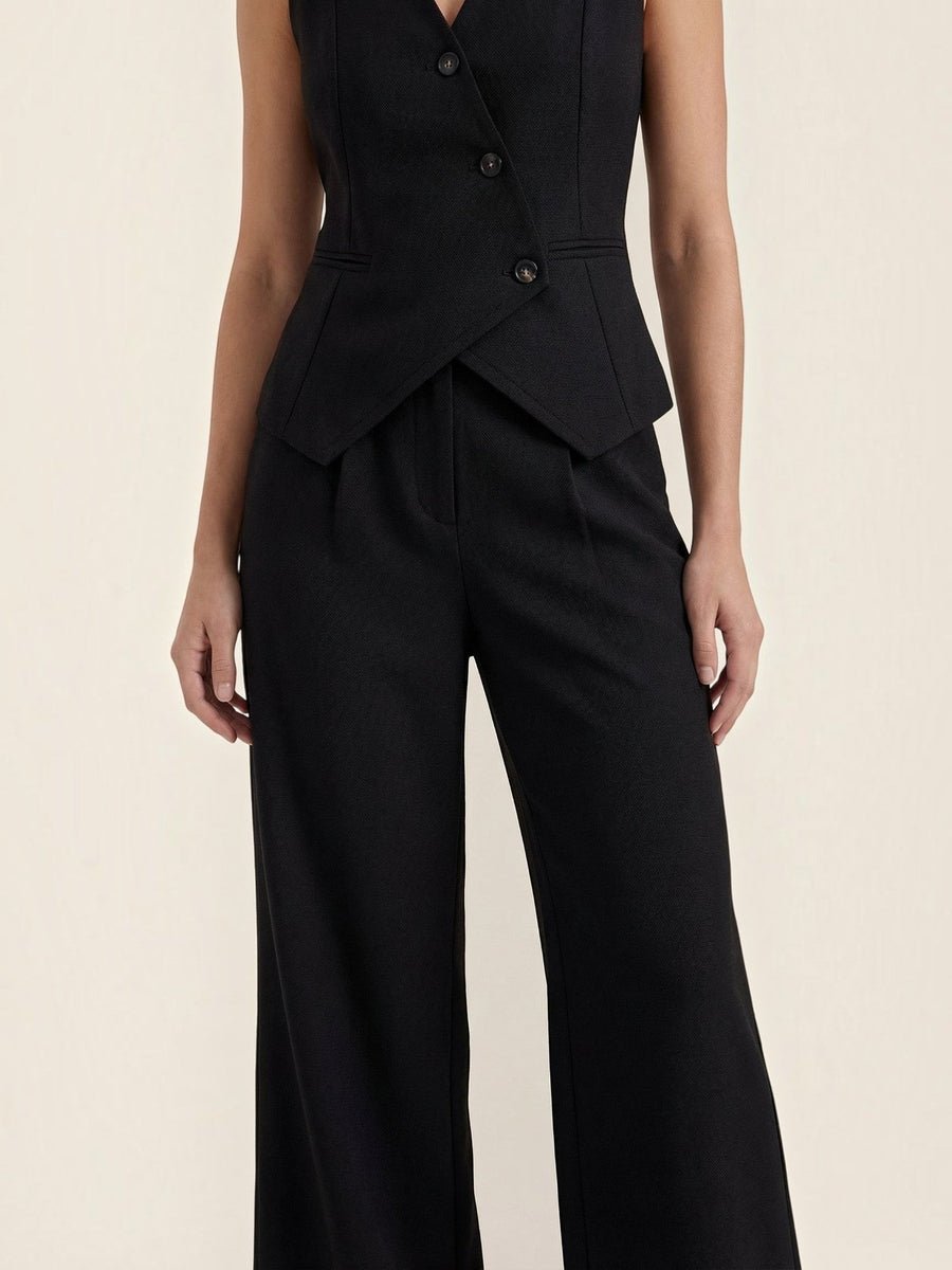 Ginger Tailored Vest and Wide Leg Pants Set