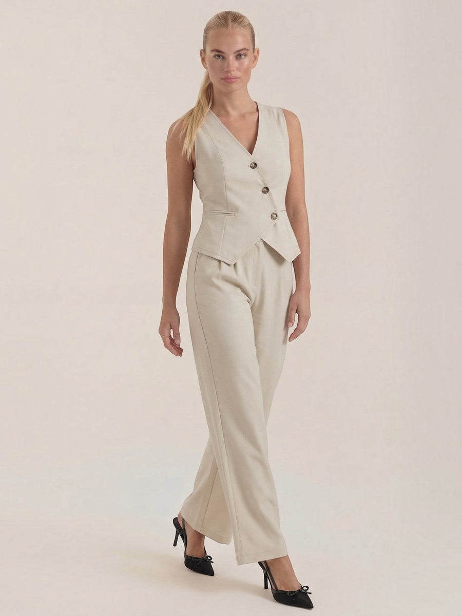 Ginger Tailored Vest and Wide Leg Pants Set