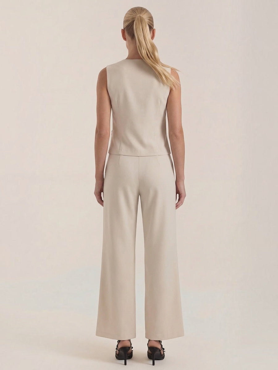 Ginger Tailored Vest and Wide Leg Pants Set